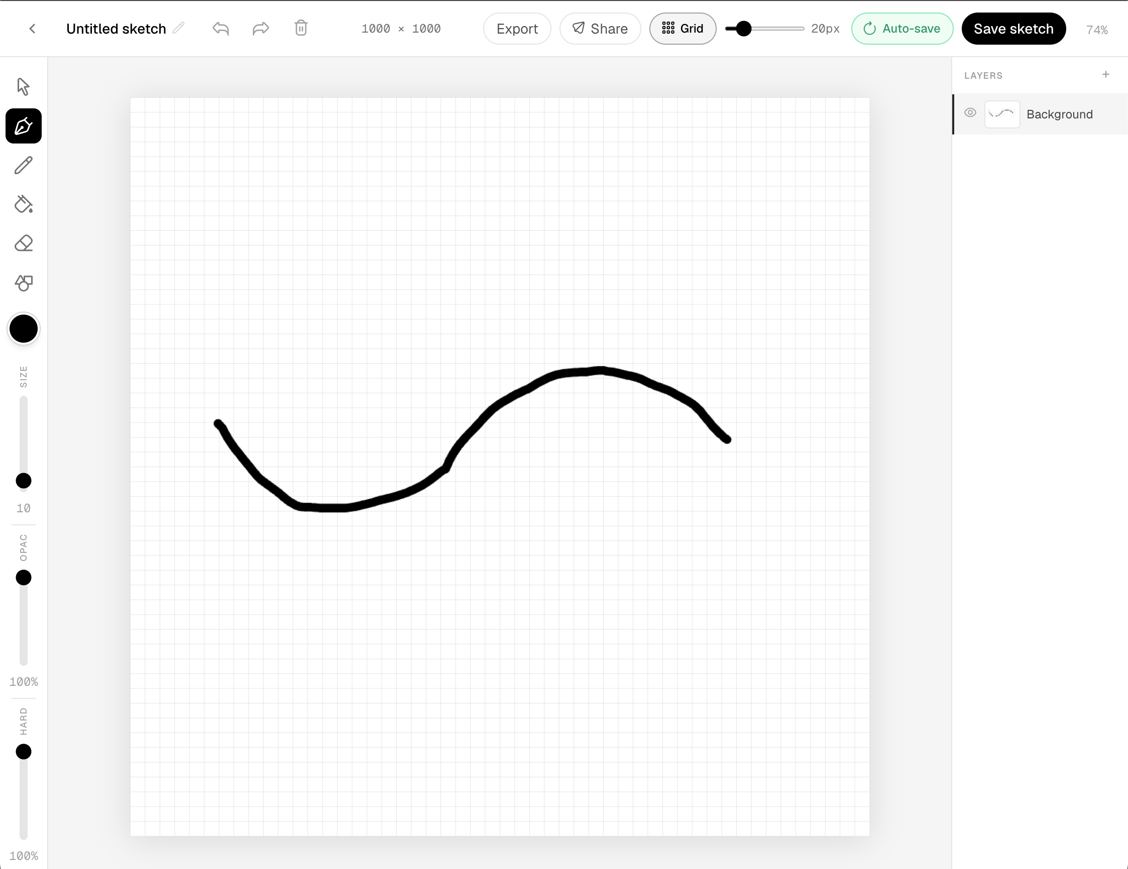Sketchbug sketch editor with drawing tools, canvas, and layers